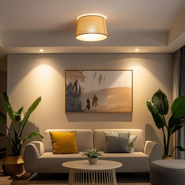 Brilagi - LED плафон-полилей CERIA 1xE27/40W/230V Ø 35 см бежов