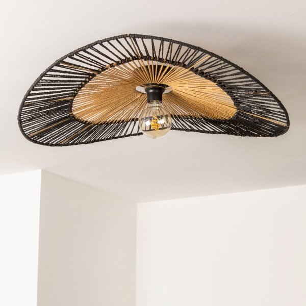 Brilagi - LED плафон CERIA BOHO 1xE27/40W/230V Ø 50 см черен/кафяв