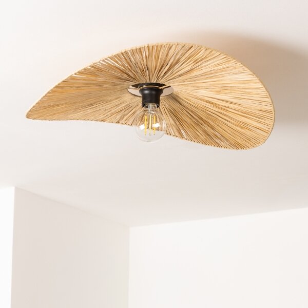 Brilagi - LED плафониера CERIA BOHO 1xE27/40W/230V диам. 60 см рафия