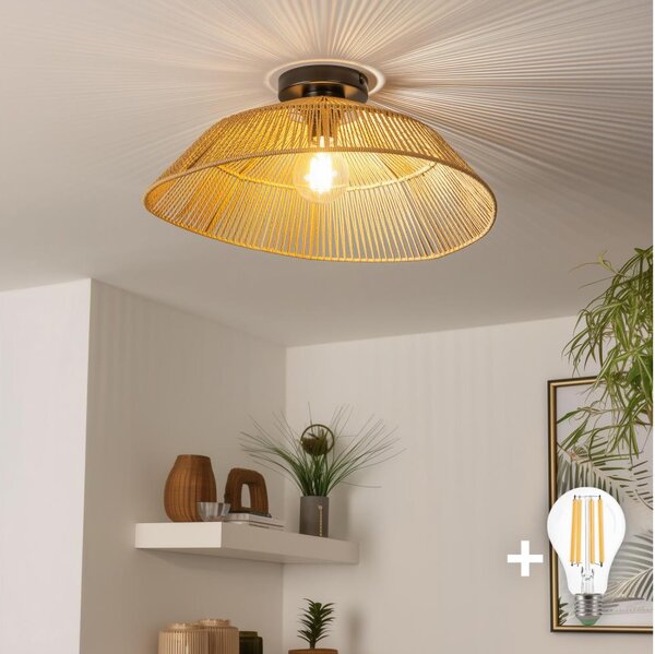 Brilagi - LED плафонен полилей CERIA BOHO 1xE27/40W/230V, Ø 50 см, кафяв