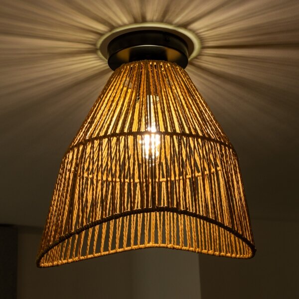 Brilagi - LED плафон CERIA BOHO 1xE27/40W/230V, диаметър 30 cm, кафяв