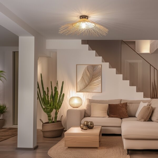 Brilagi - LED повърхностно монтиран полилей CERIA BOHO 1xE27/40W/230V Ø 70 см бамбук