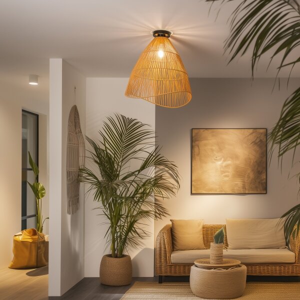 Brilagi - LED полилей за повърхностен монтаж CERIA BOHO 1xE27/40W/230V диаметър 50 см кафяв