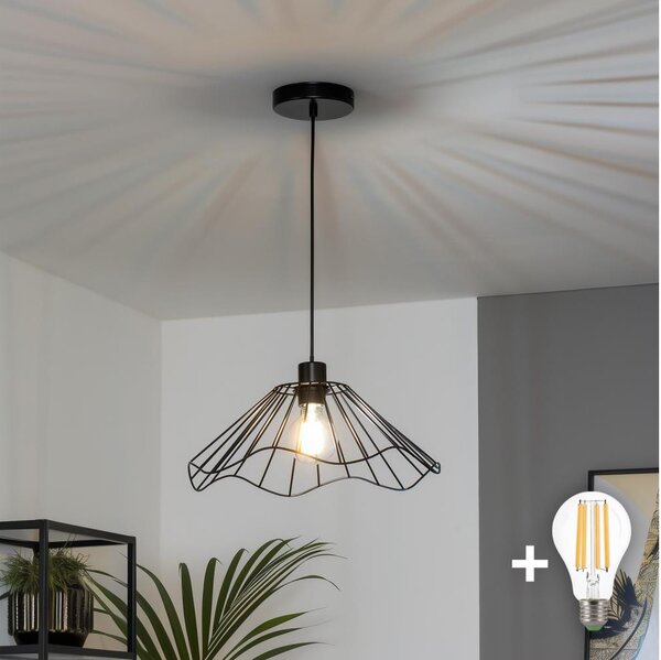Brilagi - LED полилей на кабел CERIA WIRE 1xE27/40W/230V Ø 40 см, черен