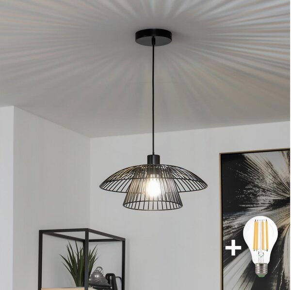 Brilagi - LED полилей на кабел CERIA WIRE 1xE27/40W/230V Ø 38 см, черен