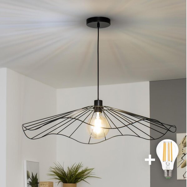 Brilagi - LED полилей на кабел CERIA WIRE 1xE27/40W/230V Ø 80 см черен