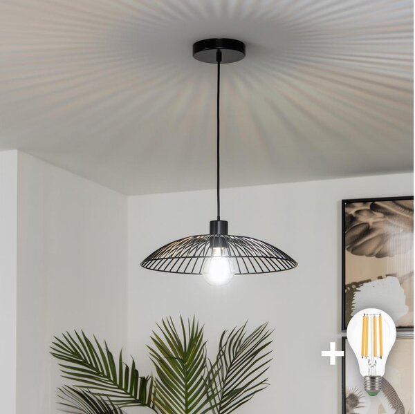 Brilagi - LED полилей на кабел CERIA WIRE 1xE27/40W/230V, с диаметър 26 см, черен