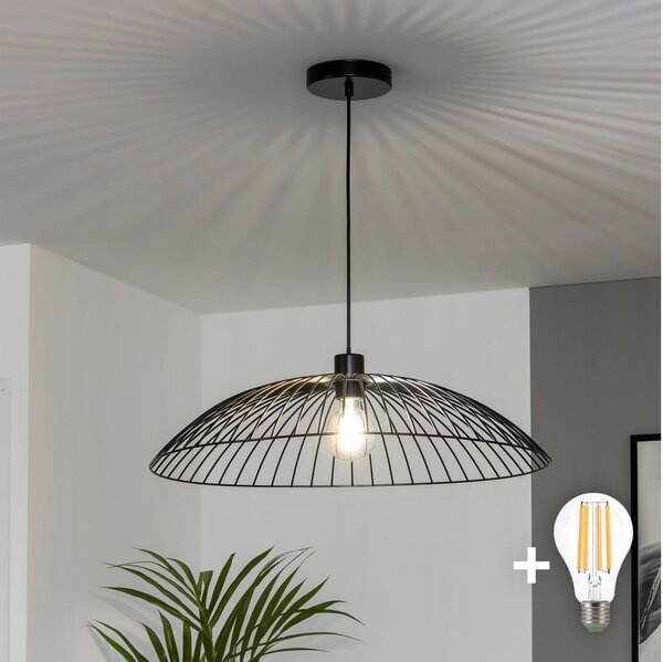 Brilagi - LED висяща лампа на кабел CERIA WIRE 1xE27/40W/230V, Ø 60 см, черна