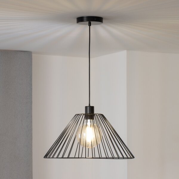 Brilagi - LED полилей на кабел CERIA WIRE 1xE27/40W/230V диаметър 45 см черен