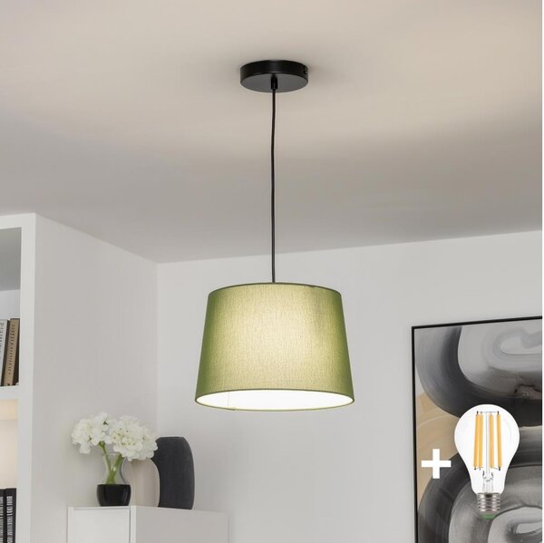 Brilagi - LED полилей на кабел CERIA 1xE27/40W/230V Ø 30 см зелен
