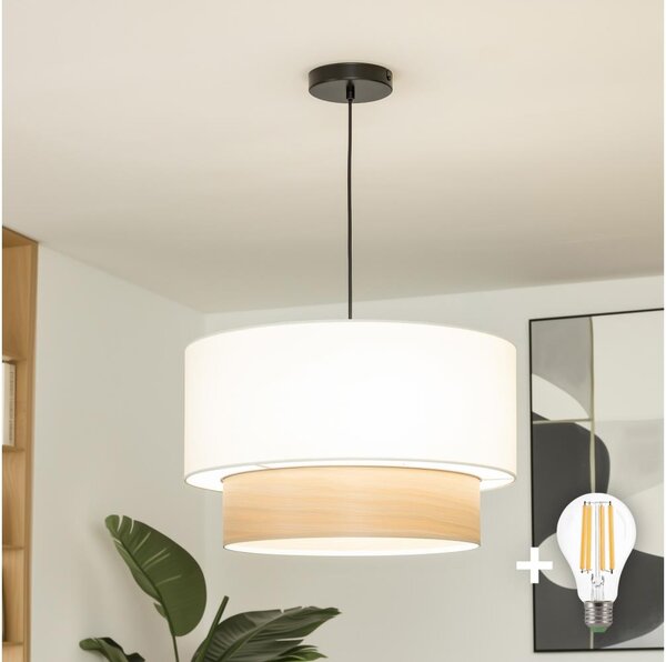 Brilagi - LED полилей на кабел CERIA 1xE27/40W/230V Ø 50 см бял/бежов