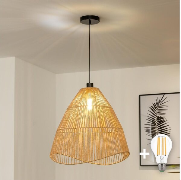 Brilagi - LED полилей на кабел CERIA BOHO 1xE27/40W/230V Ø 50 см кафяв