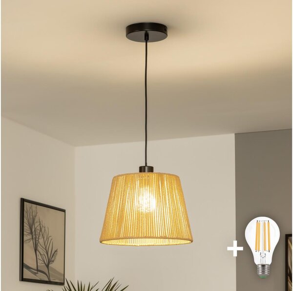 Brilagi - LED полилей на кабел CERIA BOHO 1xE27/40W/230V Ø 28 см кафяв