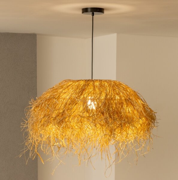 Brilagi - LED полилей на кабел CERIA BOHO 1xE27/40W/230V Ø 60 см рафия