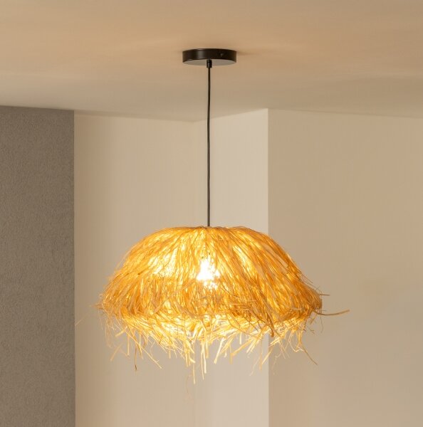Brilagi - LED полилей на кабел CERIA BOHO 1xE27/40W/230V Ø 40 см рафия