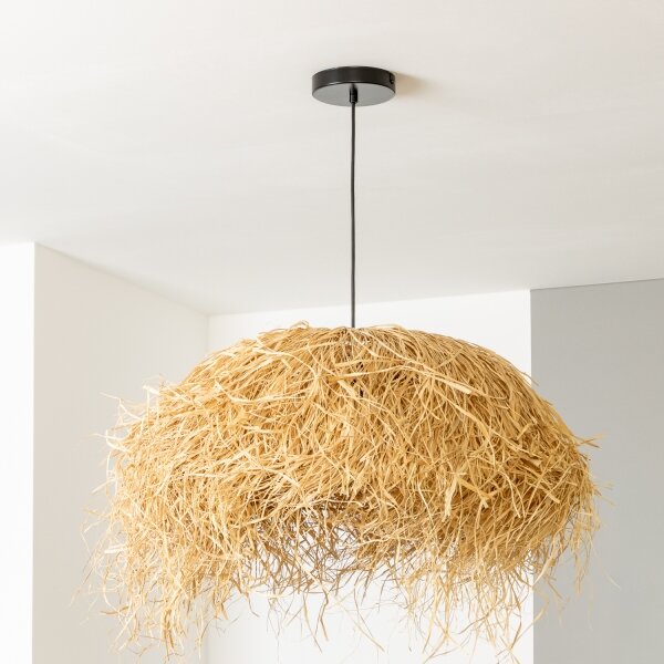 Brilagi - LED полилей на кабел CERIA BOHO 1xE27/40W/230V Ø 60 см рафия