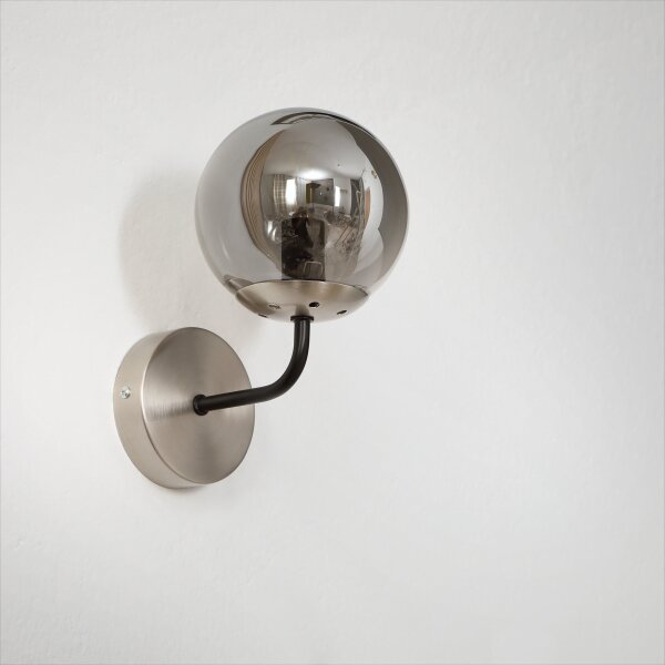 Brilagi - Настенна лампа MALIVA 1xE14/15W/230V матов хром/димно стъкло