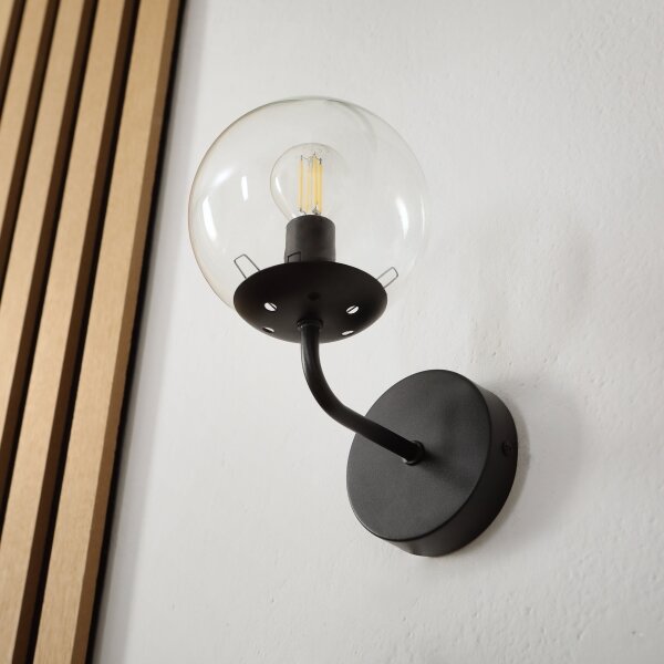Brilagi - Настенна лампа MALIVA 1xE14/15W/230V черна/прозрачна