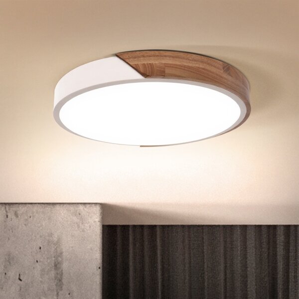 Brilagi - LED плафон PILANA LED/24W/230V дъб/бял диаметър 30 см