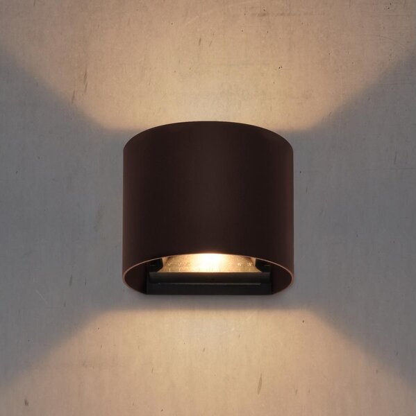 Brilagi - LED външна стенна лампа RONDO LED/6W/230V кафява IP54