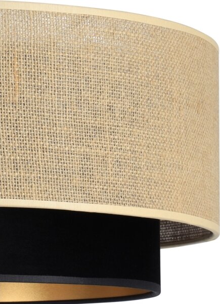 Полилей на кабел SARTA 1xE27/60W/230V диаметър 45 см черен/джут