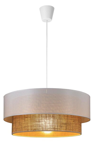 Vисящ полилей на кабел BORHO 1xE27/60W/230V Ø 50 см бял/юта