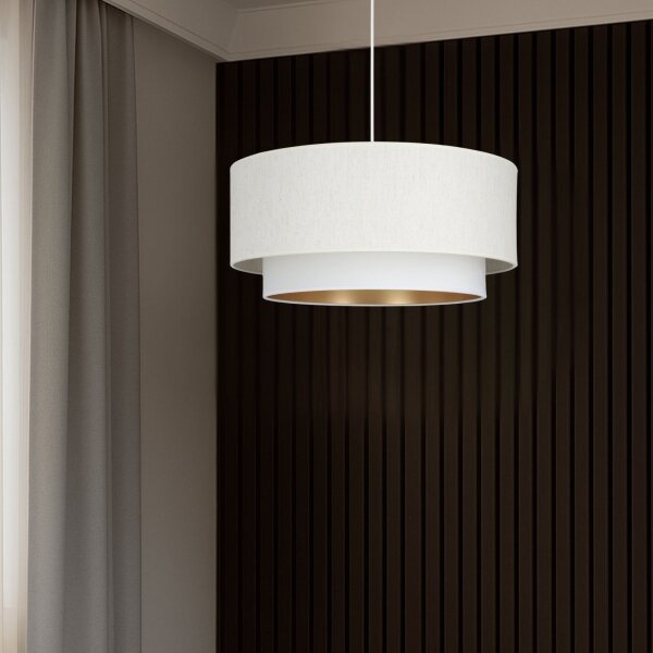 Полилей на кабел NATIA 1xE27/60W/230V диаметър 45 см бял