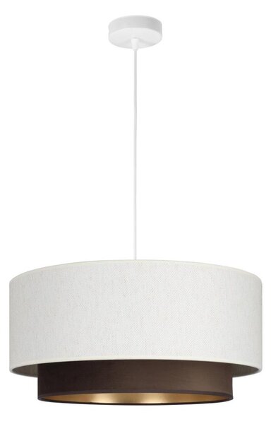 Полилей с кабел NATIA, 1xE27/60W/230V, Ø 45 см, бял/кафяв