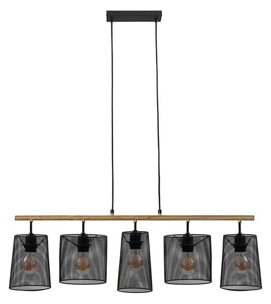 Brilo 4078-054 - Полилей на кабел WOOD & STYLE 5xE27/60W/230V