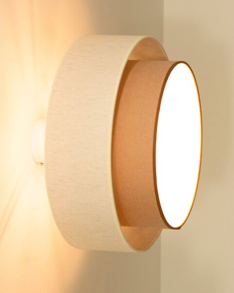 Плафон NATIA 1xE27/60W/230V, Ø 45 см, бял/кафяв