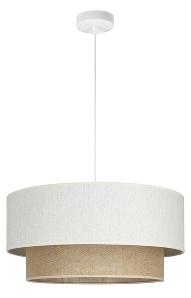 Подвесен полилей NATIA на кабел, 1xE27/60W/230V, Ø 45 см, бял/кафяв