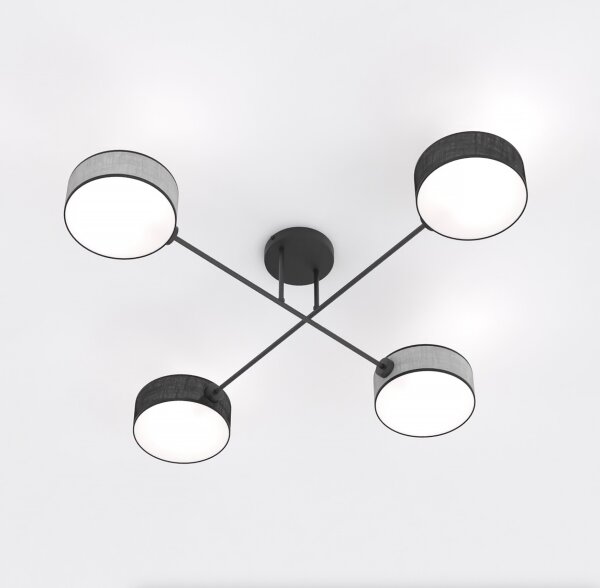 Плафонен полилей MAGA 4xE14/10W/230V черен/сив