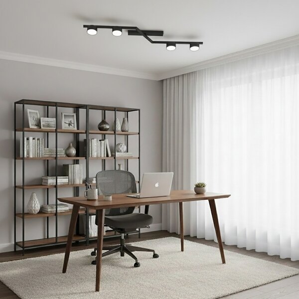 Таванно осветително тяло SKAN 4xGX53/12W/230V черно