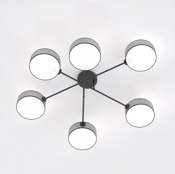Плафонен полилей MAGA 6xE14/10W/230V сив