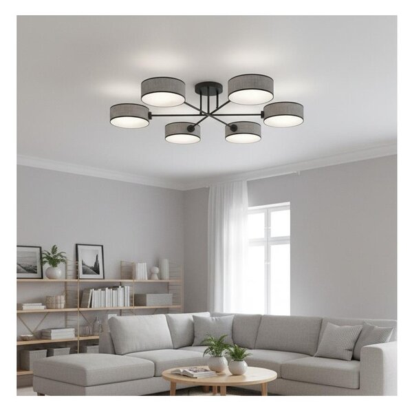 Плафонен полилей MAGA 6xE14/10W/230V сив