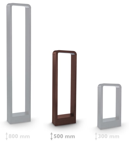 Brilagi - LED външна лампа BARI, 7W, 230V, 3000/4000/6000K, кафява, IP54, 50 см