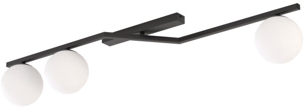 Плафон NATON 3xE14/10W/230V черно/бяло