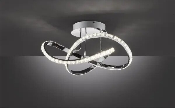 LED полилей за повърхностен монтаж ABRO LED/26W/230V с възможност за димиране, лъскав хром