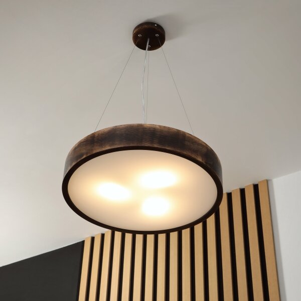 Brilagi - LED полилей на кабел CARVALHO SMOKEY 3xE27/60W/230V, дъб, Ø 47,5 cm