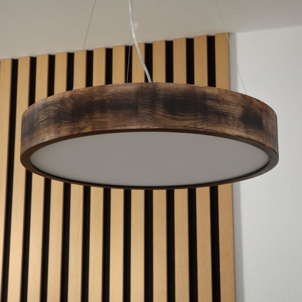 Brilagi - LED полилей на кабел CARVALHO SMOKEY 3xE27/60W/230V, дъб, Ø 47,5 cm