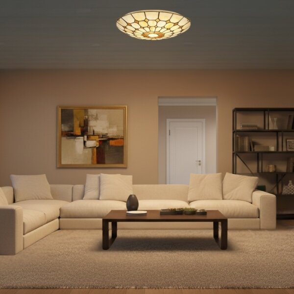 Brilagi - Витражно таванно осветително тяло DORAN в стил Tiffany 2xE27/60W/230V