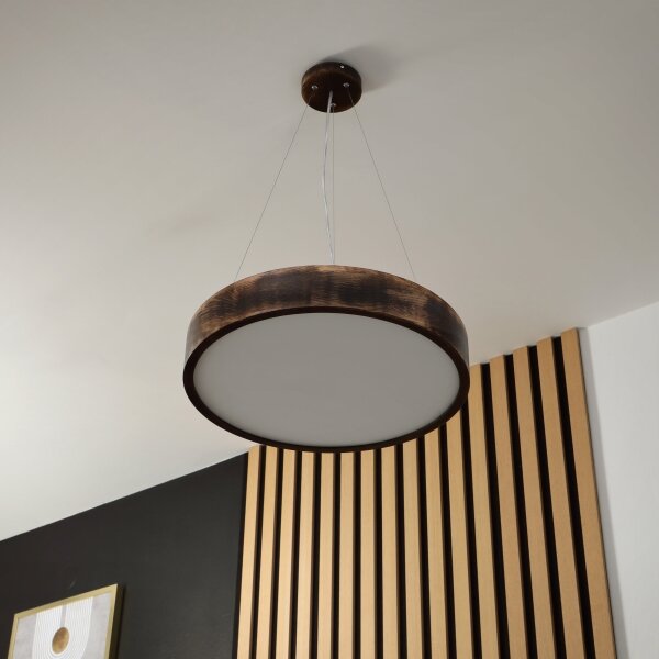 Brilagi - LED полилей на кабел CARVALHO SMOKEY 3xE27/60W/230V, дъб, Ø 47,5 cm