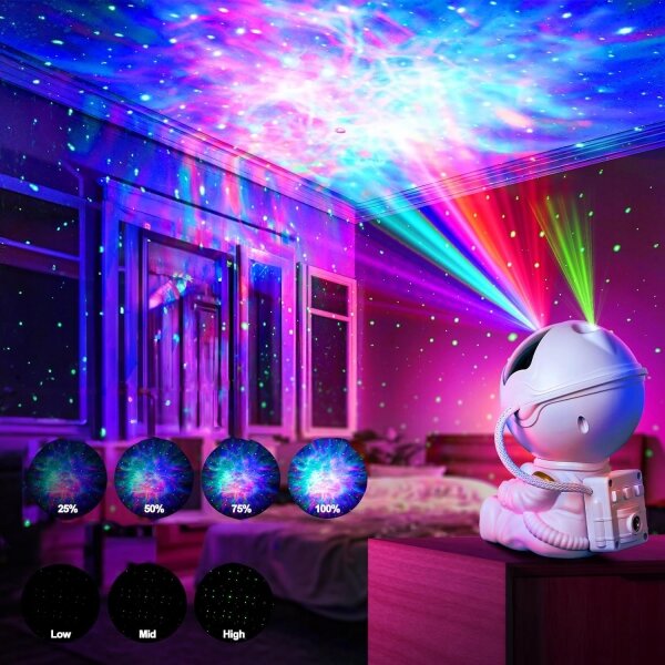 LED RGB прожектор LED/5W/5V астронавт + дистанционно управление