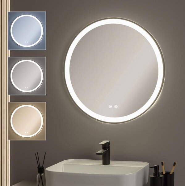 Brilagi-LED огледало с димер, подгряване и подсветка ALU PRO LED/18W/230V диам. 60 см IP44 черно