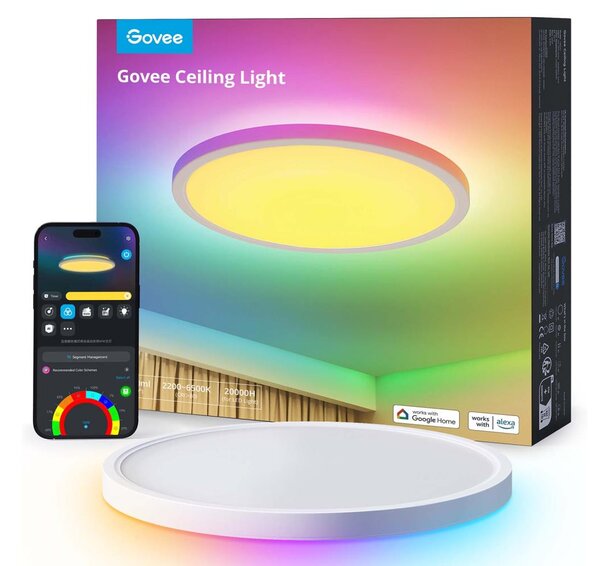 Govee - LED RGBICWW Димируемо таванно осветително тяло LED/29W/230V Ø 30 см матово Wi-Fi