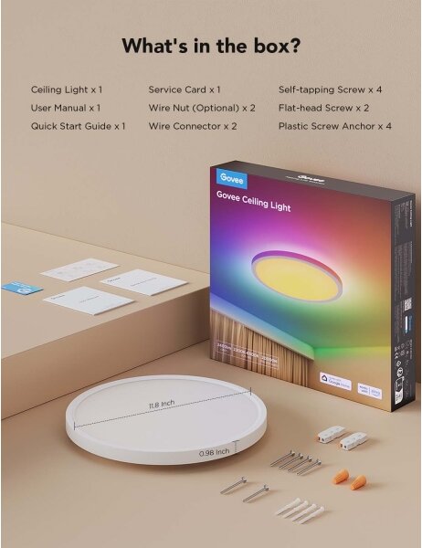 Govee - LED RGBICWW Димируемо таванно осветително тяло LED/29W/230V Ø 30 см матово Wi-Fi
