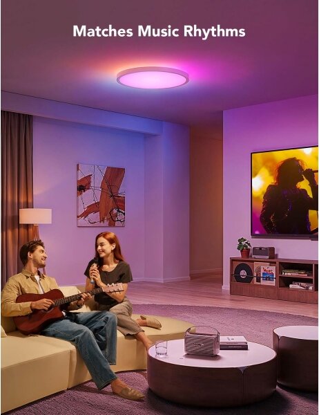 Govee - LED RGBICWW Димируемо таванно осветително тяло LED/29W/230V Ø 30 см матово Wi-Fi