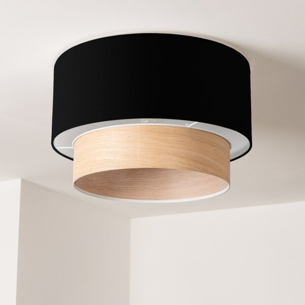 Brilagi - LED плафонен полилей CERIA 1xE27/40W/230V Ø 50 см, черен/бежов