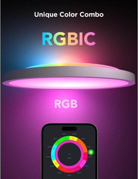 Govee - LED RGBICWW Димируемо таванно осветително тяло LED/29W/230V Ø 30 см матово Wi-Fi