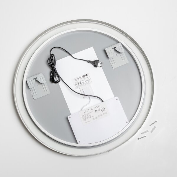 Brilagi-LED димируемо огледало с подгряване и подсветка ALU PRO LED 18W/230V Ø 60 см IP44, лъскав хром